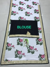 Load image into Gallery viewer, Attractive Black Nylon Silk Bollywood Look Saree