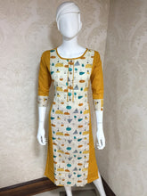 Load image into Gallery viewer, New Designer Straight Printed Multi Color Rayon Stitched Kurti-226
