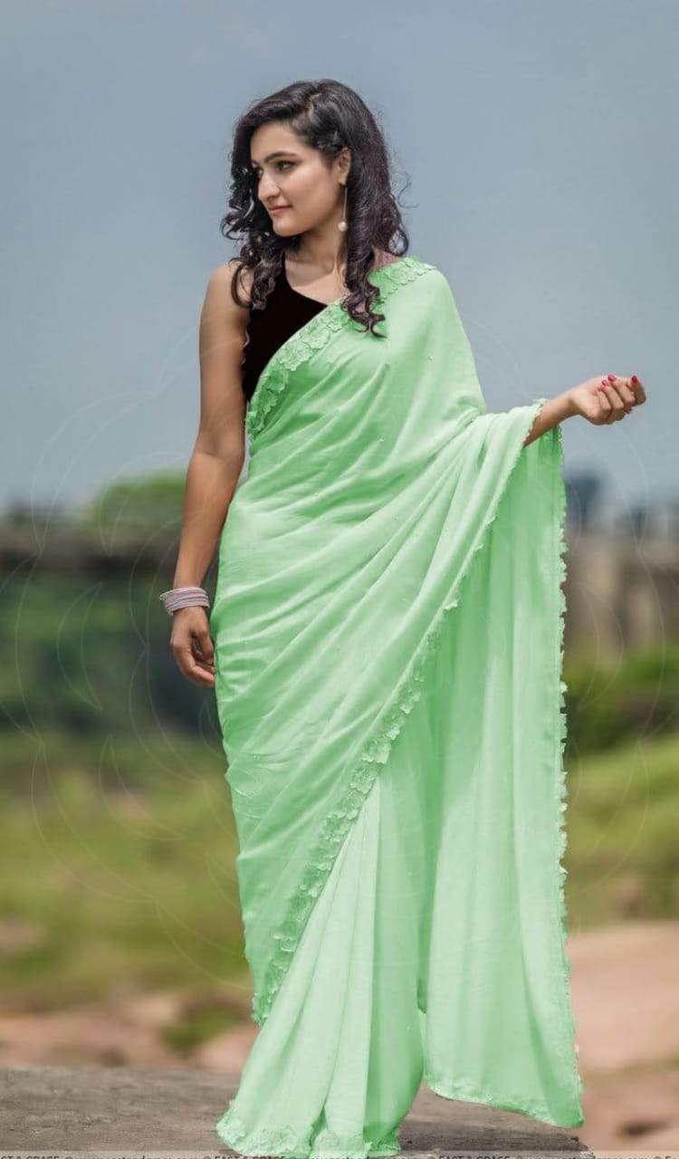 Awesome Multi Digital Printed Golden Zari Sillk Designer Saree With Blouse